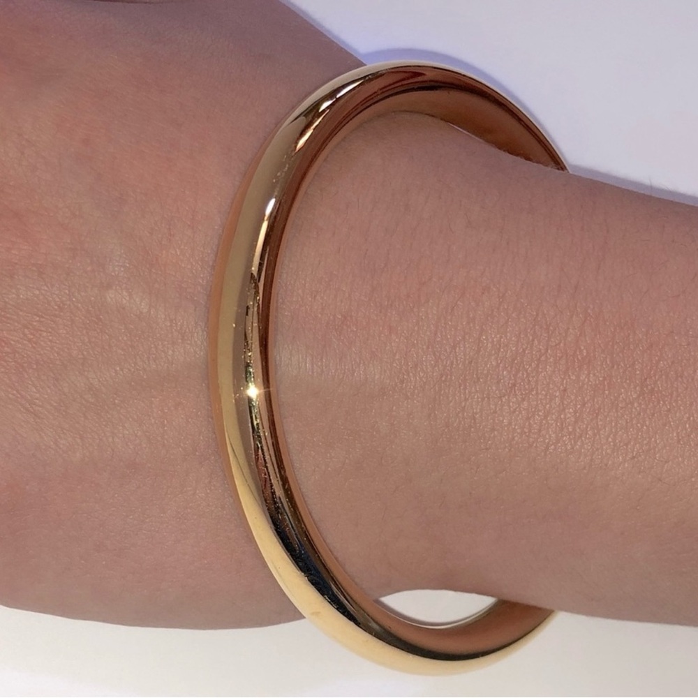 14K Yellow Gold BOLD Bangle Bracelet Designer MILOR Resin Italy Vintage 14KT